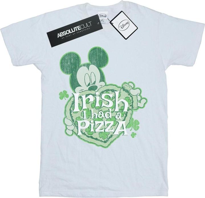 Actual product image Disney Mens Mickey Mouse Shamrock Pizza T-Shirt (M)