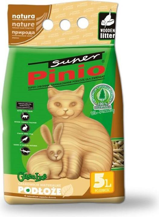 Actual product image Certech Cat Litter Super Pinio Natural 5 l - Wooden Cat Litter (Non-clumping, Non-dusting, Fast absorbing, 4.90 kg)