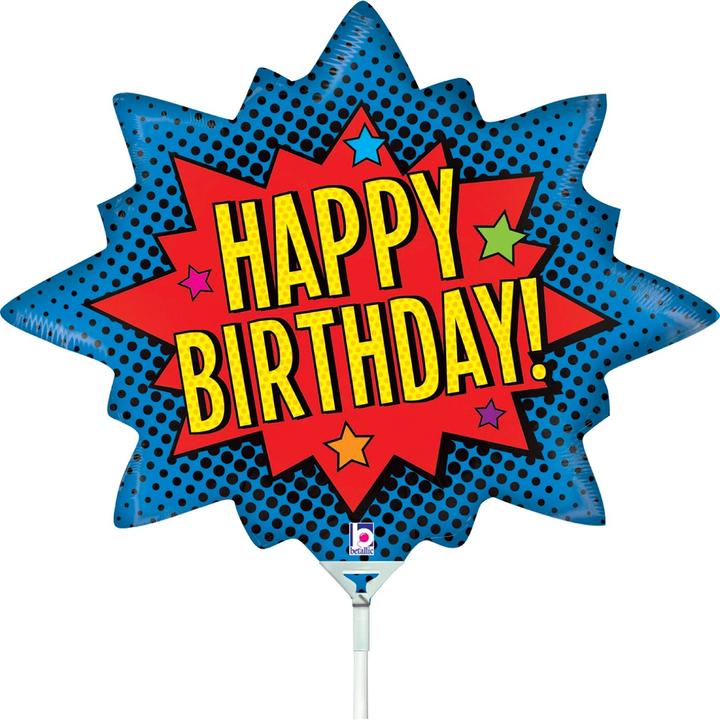 Produktbild Grabo Balloons Alu-Ballon - Happy Birthday - Superheld (81cm)