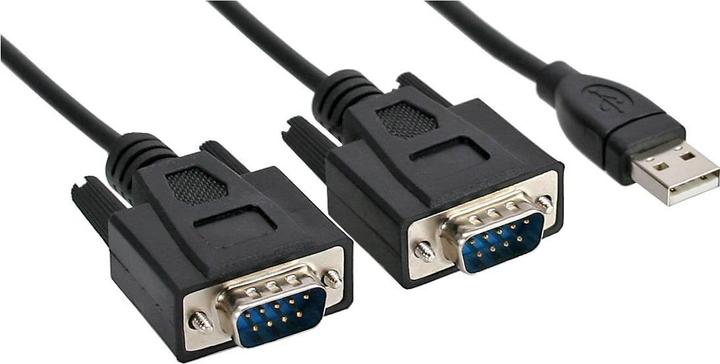 Produktbild InLine USB 2.0 zu 2x Seriell Adapterkabel Stecker A an 2x 9pol SubD ST (1.50 m, VGA)
