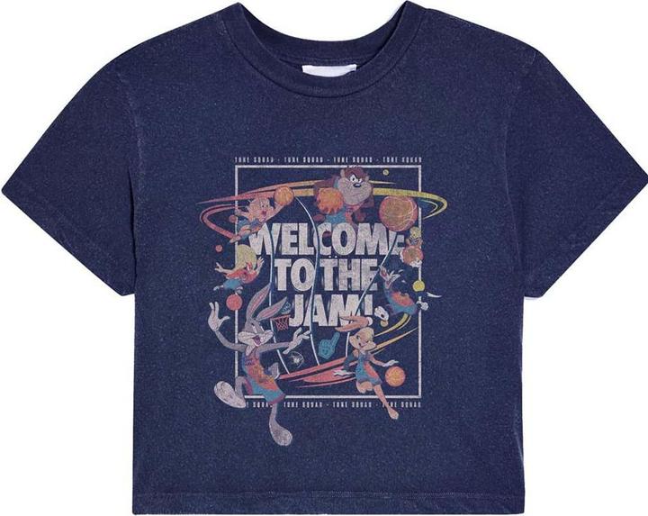 Space Jam WomensLadies Welcome To The Jam Charakter BaumwollCropped TShirt