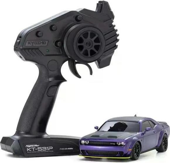 Produktbild Kyosho Mini-Z Dodge Challenger SRT Hellcat AWD Violett, ARTR, 1:27 (ARR Almost-Ready-to-Race)