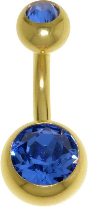 Produktbild Bijouteria Bauchpiercing (Chirurgenstahl 316L, Premium Kristall, PVD Beschichtung (goldfarbig))