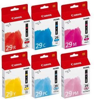 Actual product image Canon Pgi-29 (M, C, PC, PM, R, Y)