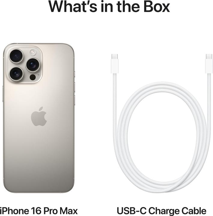 Produktbild Apple iPhone 16 Pro Max (512 GB, Natural Titanium, 6.90", SIM + eSIM, 48 Mpx, 5G)