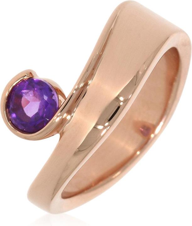 Immagine prodotto Xen Anello con ametista da 5 mm circa 0,50 ct. placcato oro rosa (56, 925 Argento)