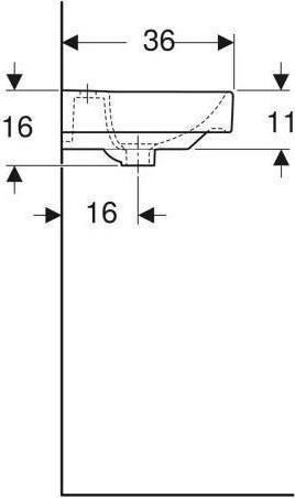 Actual product image Geberit Keramag / Hand-rinse basin Smyle Square asymmetrical 45 cm white 500222011 (360 mm, 450 mm)