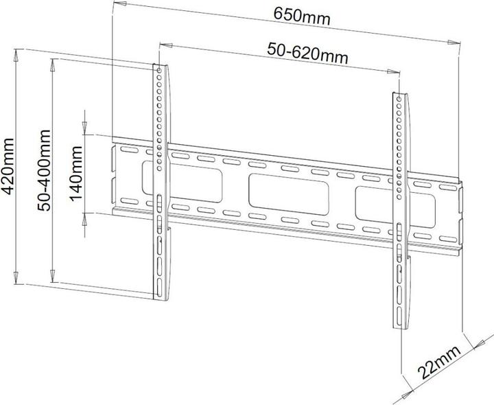 Produktbild Techly Wandhalterung für LCD TV LED 40"-65",Ultra slim fix, schwarz, Wandabstand 22 (Wand, 65", 50 kg)