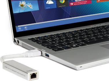 Image du produit Hamlet Vitesse de transfert de l'adaptateur USB 3.0 vers Gigabit Lan jusqu'à 5 Gbps (USB, RJ45 (1x))