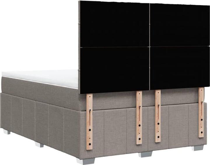 Actual product image VidaXL Box spring bed with mattress bed Double bed Upholstered bed Taupe 140x200cm (140 x 200, 140 x 200)
