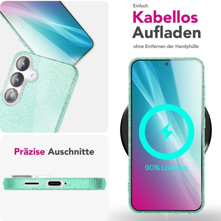 Actual product image Nalia ShinePop - Stabile Glänzende Glitzer Hülle - Glamour Glitter Cover (Samsung Galaxy S25)