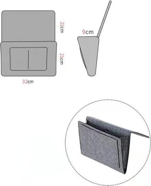 Immagine prodotto Alopini 1pc Feltro per il letto Borsa portaoggetti Borsa portaoggetti da appendere Organizzatore per il