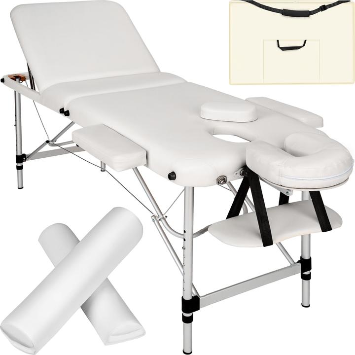 tectake Massage table 3 zone with carry back and bolsters