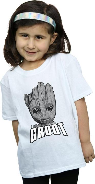 Actual product image Girls Guardians Of The Galaxy Groot Face Cotton T-Shirt (152, 158)