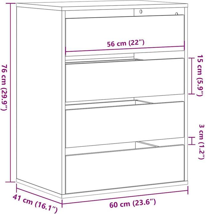 Immagine prodotto VidaXL Cassettiera (60 x 41 x 76 cm)