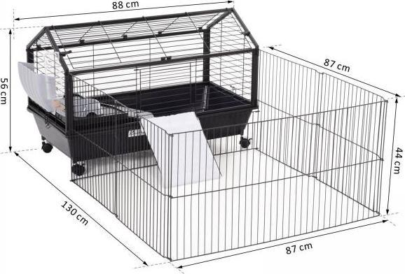 Immagine prodotto PawHut Gabbia per cavie con recinto esterno