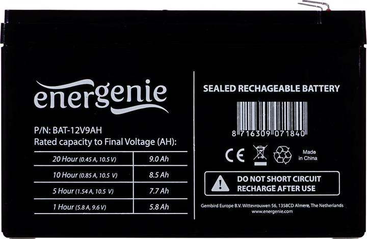 Produktbild Gembird 12V 9 Ah Plombierte Bleisäure (VRLA) 9Ah 12V USV-Batterie