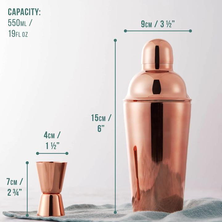 Immagine prodotto Oak & Steel Set da 10 cocktail in acciaio inox oro rosa (Set da cocktail)