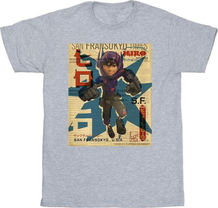 Actual product image Disney Mens Big Hero 6 Baymax Hiro Newspaper T-Shirt (4XL)