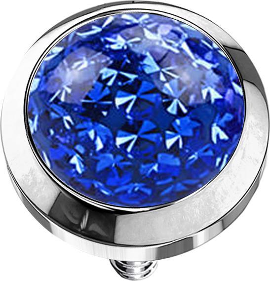 Immagine prodotto Star Piercing Dermal Anchor cupola di cristallo strato protettivo epossidico blu scuro (senza ottone, Acciaio chirurgico 316L)