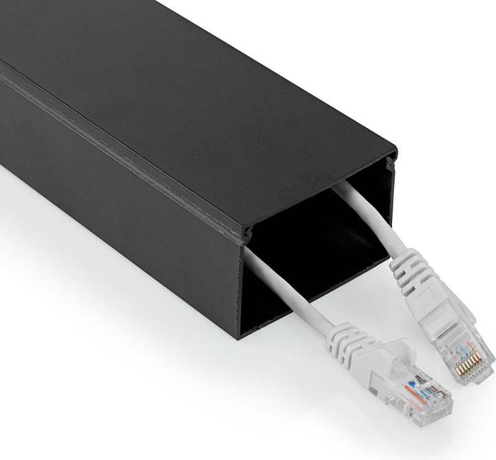 Produktbild Nedis Kabelmanagement | Röhre | 1 Stück | max. Kabeldicke: 40 mm | Aluminium | Schwarz (Kabelkanal, 110 cm)