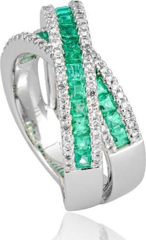 Actual product image Breuning RING - E.SMARAGD/Brill. 0,583 Ct. H/si (57, 750/18 K Gold)
