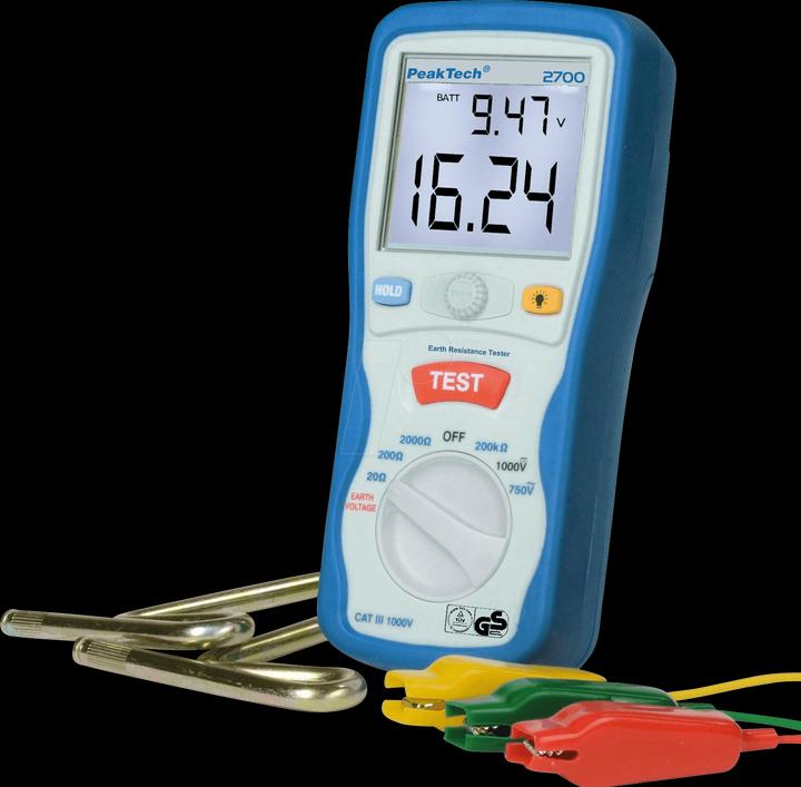 Immagine prodotto Peaktech P 2700 Misuratore di resistenza di terra (Custodia del dispositivo di misurazione)