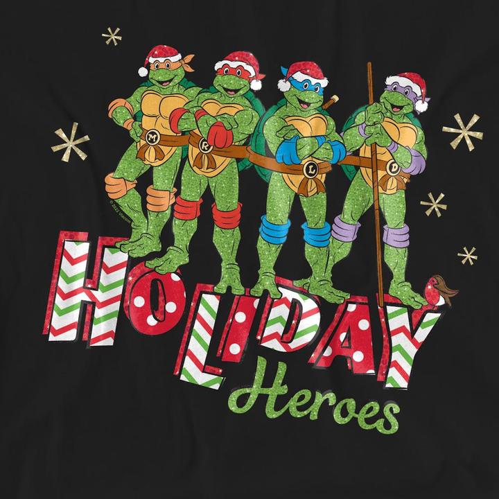 Actual product image Teenage Mutant NT Unisex Adult Holiday Heroes Christmas T-Shirt (XXL)