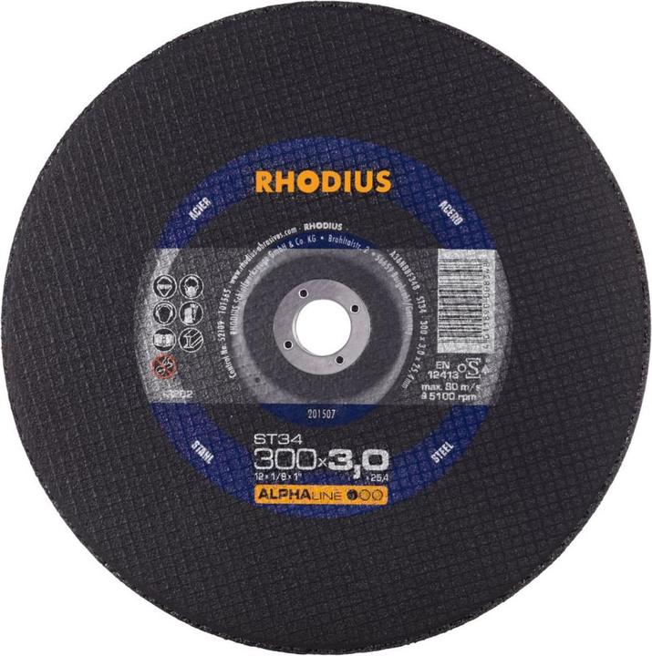 Immagine prodotto Rhodius Disco da taglio fisso ST34 | Ø 300 x 3.0 x 25.40mm Forma 41 PU: 10