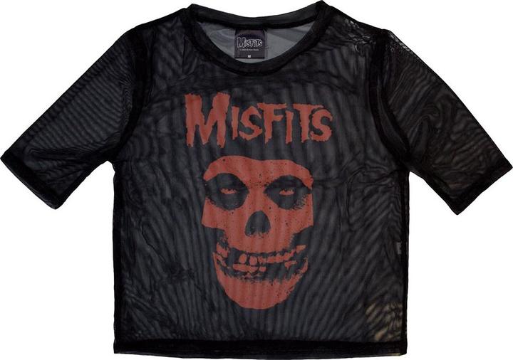 Misfits Orange Logo & Skull Netzgewebe Crop Top (Girlie) (XXS)