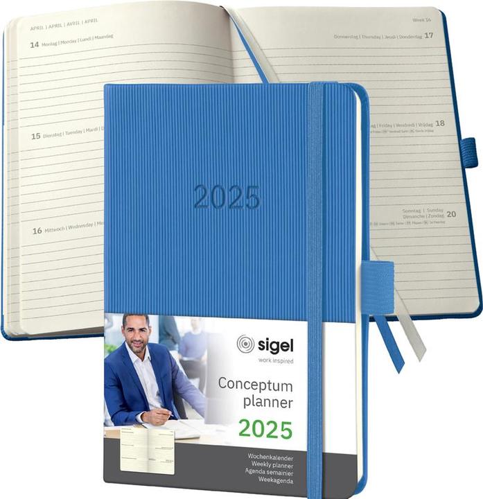 Immagine prodotto Sigel Calendario settimanale 2025 C2569 1W/2S blu 15,1x10,8cm (108 x 151 mm, Tedesco)