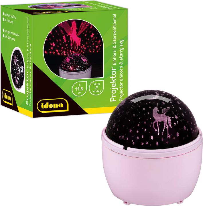 Actual product image Idena LED projector unicorn starry sky 11.5x11.5x13cm