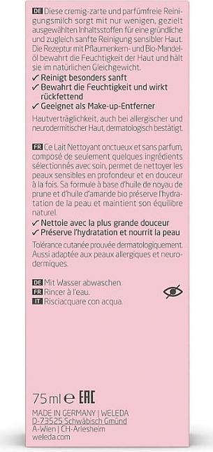 Nährwerte und Zutaten Weleda Mandel Sensitiv Reinigungsmi 75ml (Reinigungsmilch, 75 ml)