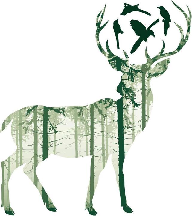 Produktbild Trenddeko Hirsch Silhouette (36 x 40 cm)