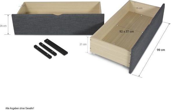 Produktbild Homestyle4u Polsterbett mit Bettkasten und Schubladen (140 x 200 cm)