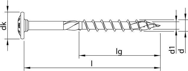 Produktbild Heco TOPIX-plus A2 8,0 x 220, Tellerkopf, T-Drive, Teilgewinde, blank, gleitbeschichtet, 50 Stück, V (50 Schrauben pro Stück)