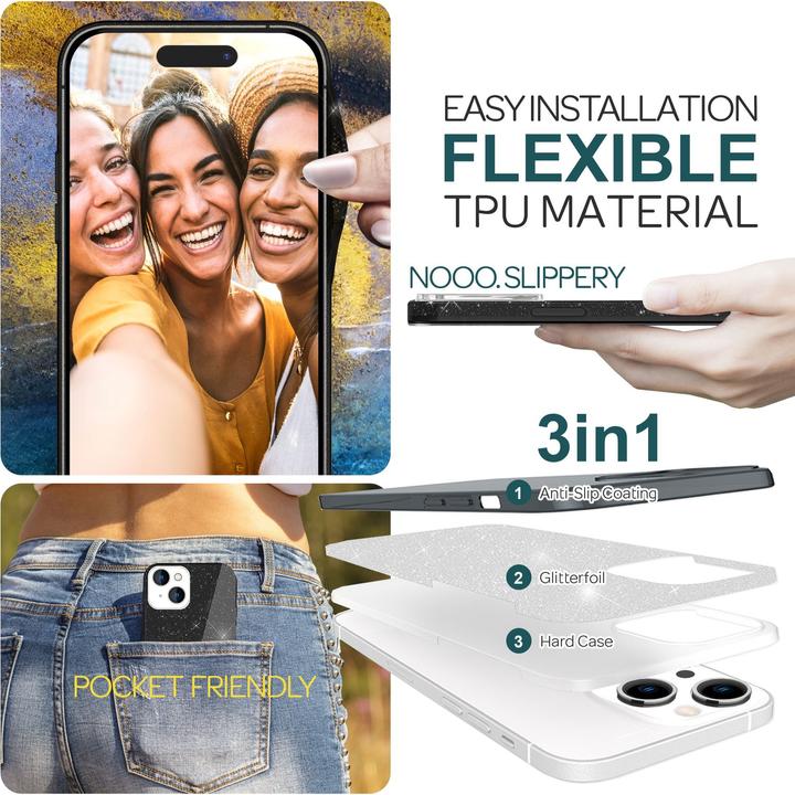 Produktbild Nalia Glitzer Hülle (Apple iPhone 15 Plus)