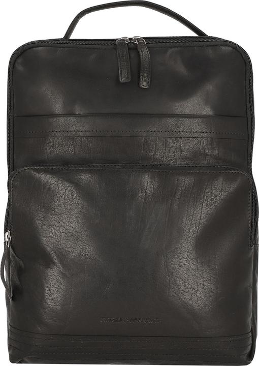 Spikes & Sparrow & Sparrow Authentic Leren Laptop Rugtas - 17 inch - Zwart (13 l)