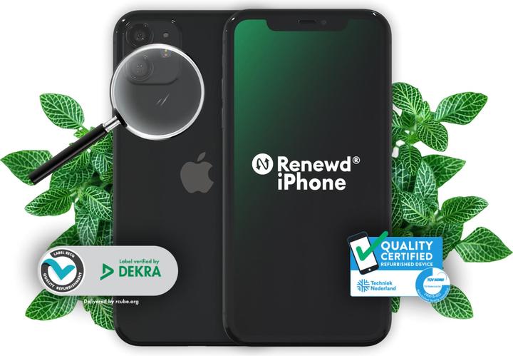 Produktbild Renewd iPhone 11 (64 GB, Schwarz, 6.10", 12 Mpx, Dual SIM, A / Wie neu)