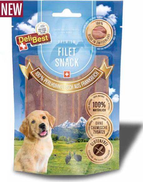 Produktbild DeliBest Filet Snack Perlhuhn (Senior, Adult, Junior, 10 Stk., 100 g)