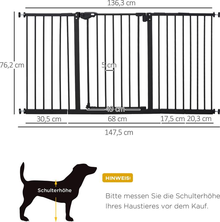 Produktbild PawHut Absperrgitter ohne Bohrung (136.30 cm)