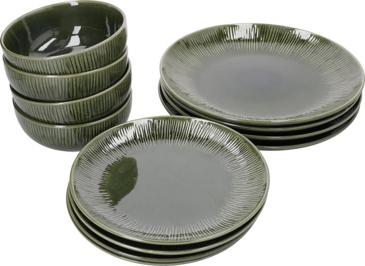 Produktbild Mikasa Jardin 12-Piece Stoneware Dinner Set, Green (12 Stück)