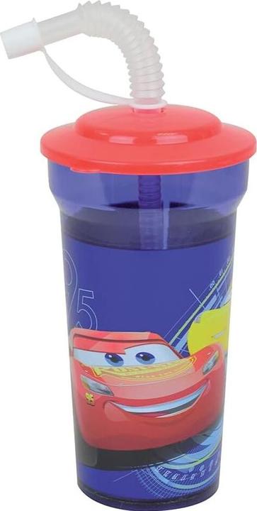 Actual product image glass dinnerware set soup plate, straw glass, 2 sets of children's cutlery jemini disney cars