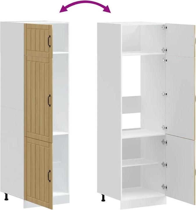 Produktbild VidaXL Küchenschrank Lucca Sonoma-Eiche Holzwerkstoff hoher Küchenschrank (60 x 57 x 207 cm)
