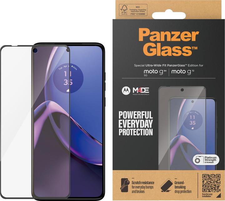 Immagine prodotto PanzerGlass Ultra-Wide Fit (1 Pezzo/i, Motorola Moto G84, Motorola Moto G72)