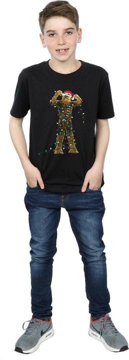 Actual product image Star Wars Boys Chewbacca Christmas Lights T-Shirt (152, 158)
