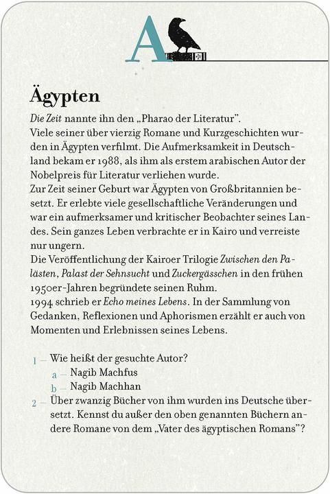 Actual product image MOS55034 - The large literature quizz from A to Z, for 2 or more players, from 12 years (DE edition) (German)