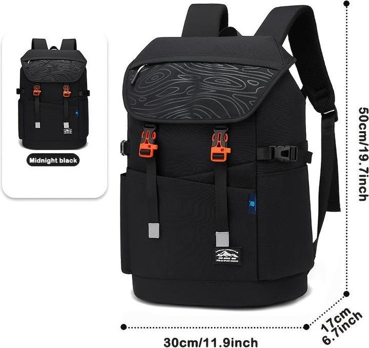 Only-Bags.Store Nylon Casual Travel Backpack - leicht, faltbar, mit verstellbaren Trägern, Reissverschluss