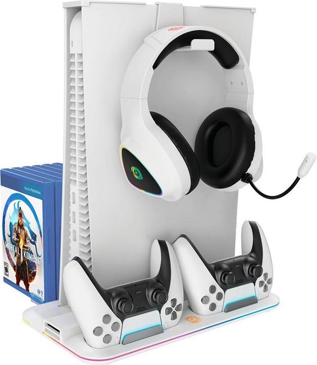 Canyon CS-5, PS5 Oplaadstandaard, met RGB licht, met + kabel, 475±, Baltas (PS5)