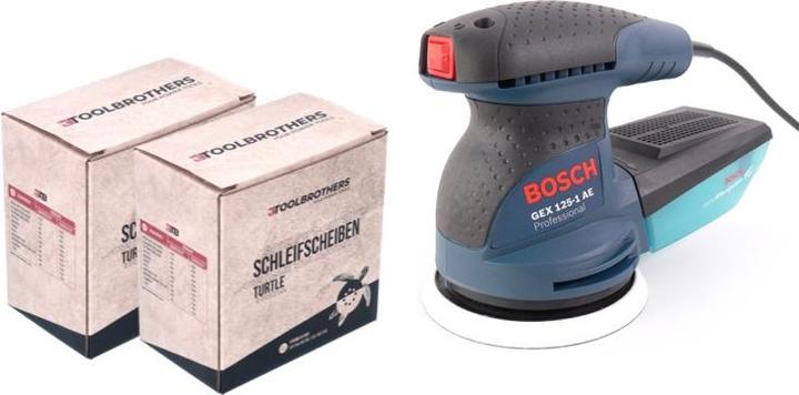 Productafbeelding Bosch Professional Bosch GEX 125-1 AE Excentrische schuurmachine 250 Watt 125 mm ( 0601387500 ) + 2x Toolbrothers (Excentrische schuurmachine, 250 W)